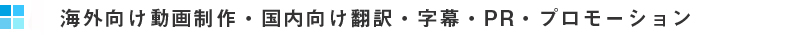 海外向け　動画　国内向け　PR　プロモーション